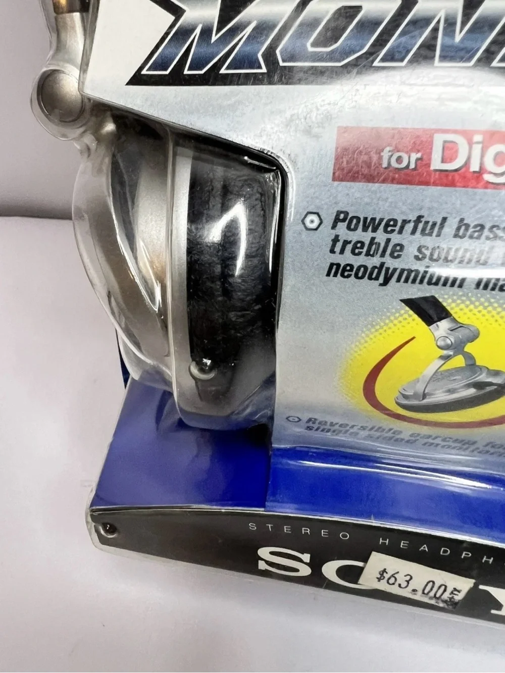 Vintage Sony MDR-V300 Ear-Cup Foldable DJ Use Silver Black Headphones NOS SEALED